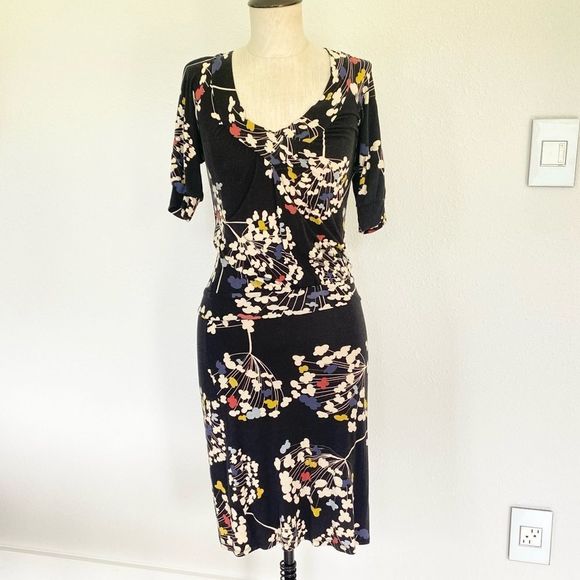 Hype Dresses & Skirts - HYPE Black w/ Floral Printed Dress Size Small Anthropologie Preowned